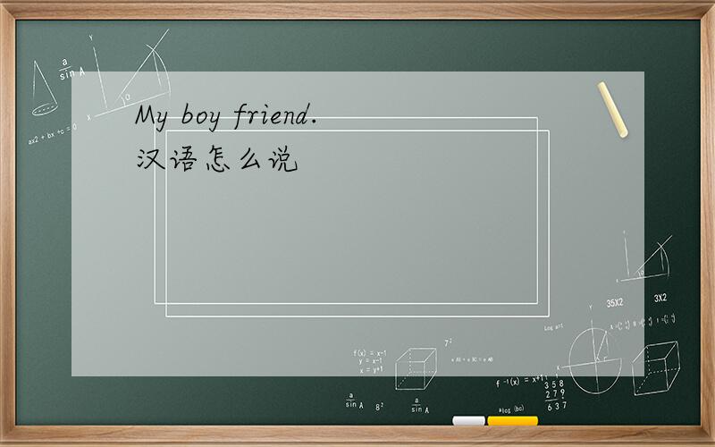 My boy friend.汉语怎么说