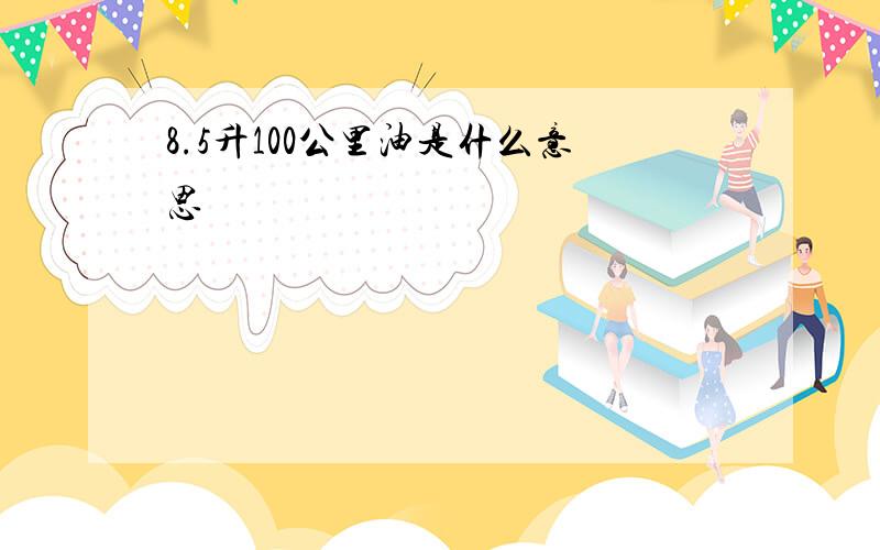 8.5升100公里油是什么意思