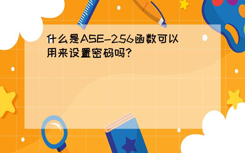 什么是ASE-256函数可以用来设置密码吗?