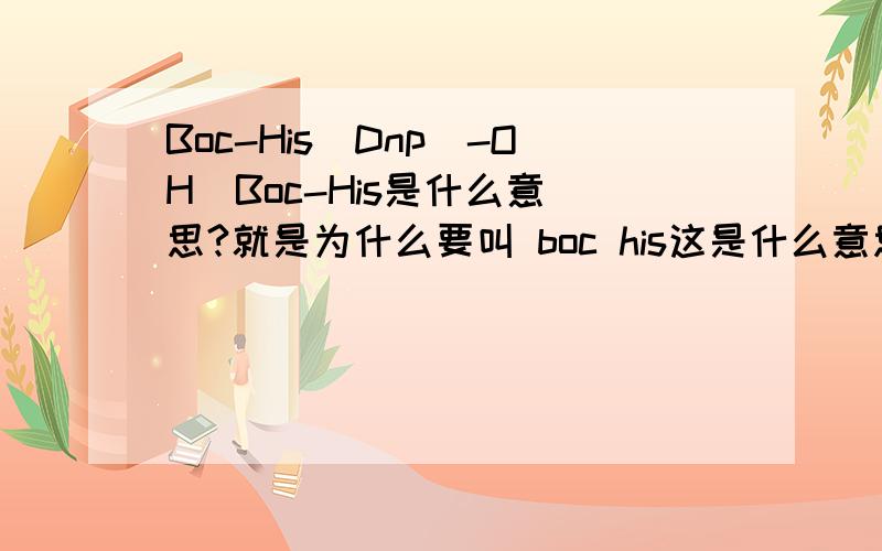 Boc-His(Dnp)-OH  Boc-His是什么意思?就是为什么要叫 boc his这是什么意思呢？