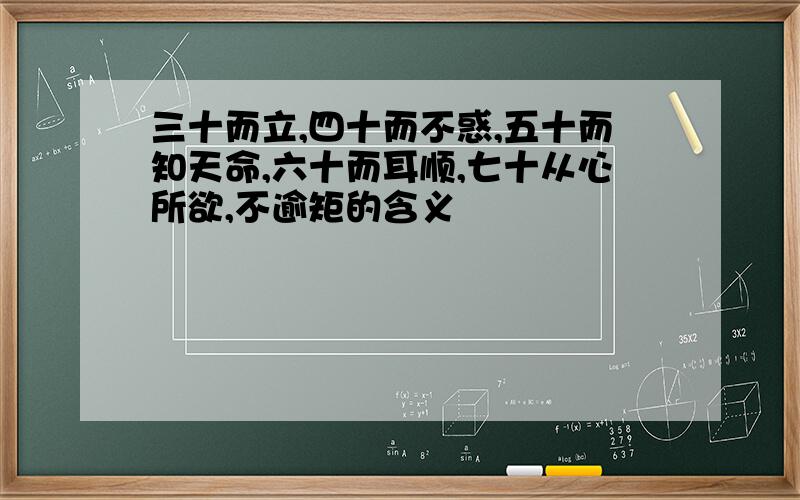 三十而立,四十而不惑,五十而知天命,六十而耳顺,七十从心所欲,不逾矩的含义