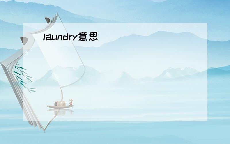 laundry意思