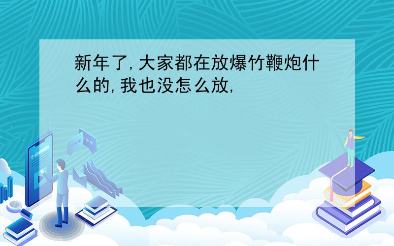 新年了,大家都在放爆竹鞭炮什么的,我也没怎么放,