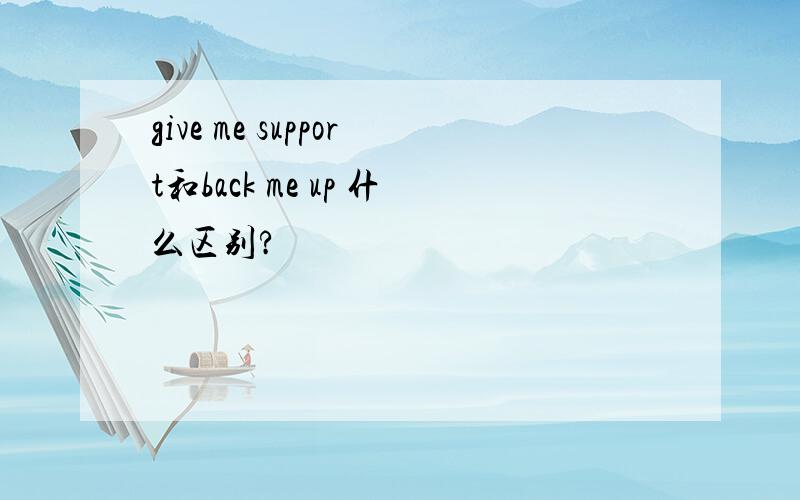 give me support和back me up 什么区别?