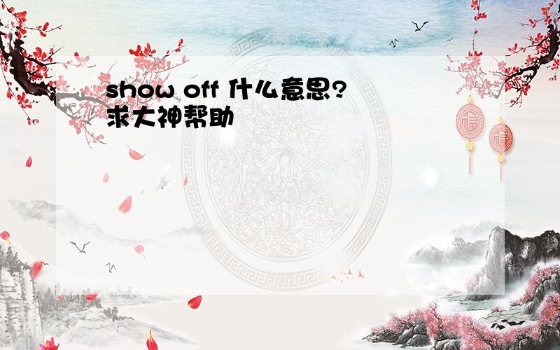 show off 什么意思?求大神帮助