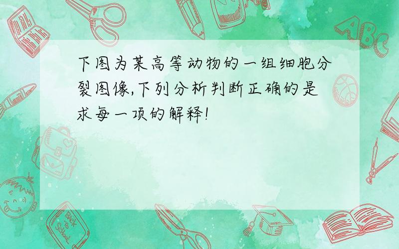 下图为某高等动物的一组细胞分裂图像,下列分析判断正确的是求每一项的解释!