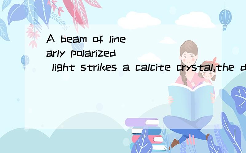 A beam of linearly polarized light strikes a calcite crystal,the direction of the electric vector making an angle of 60º with the optic axis.(A)What is the ratio of the amplitude of the refracted beams?(B)What is the radio of their intensities?