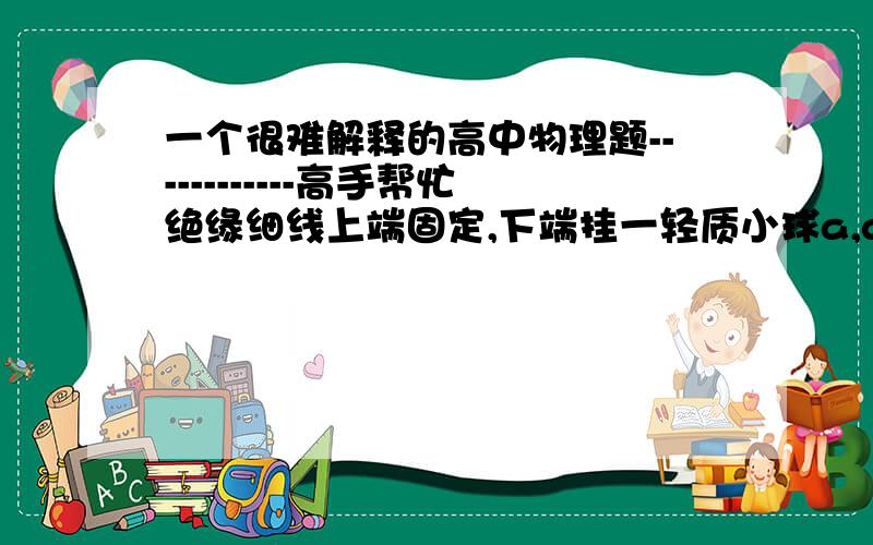 一个很难解释的高中物理题------------高手帮忙绝缘细线上端固定,下端挂一轻质小球a,a的表面镀有铝膜,在a的旁边有一绝缘金属球b,开始时a、b都不带电,-------------问题1、我想知道为什么出题人