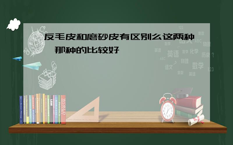 反毛皮和磨砂皮有区别么这两种、那种的比较好