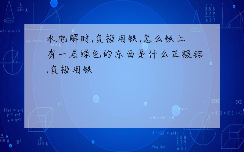 水电解时,负极用铁,怎么铁上有一层绿色的东西是什么正极铝,负极用铁