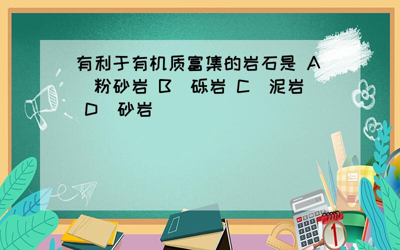 有利于有机质富集的岩石是 A．粉砂岩 B．砾岩 C．泥岩 D．砂岩