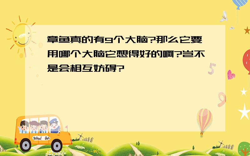 章鱼真的有9个大脑?那么它要用哪个大脑它想得好的啊?岂不是会相互妨碍?