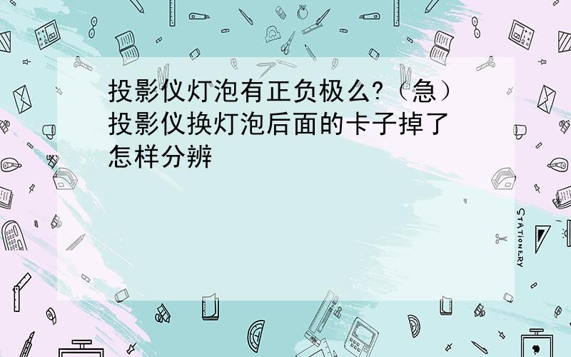 投影仪灯泡有正负极么?（急）投影仪换灯泡后面的卡子掉了 怎样分辨