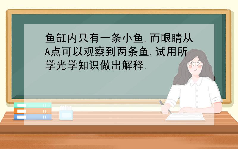 鱼缸内只有一条小鱼,而眼睛从A点可以观察到两条鱼,试用所学光学知识做出解释.