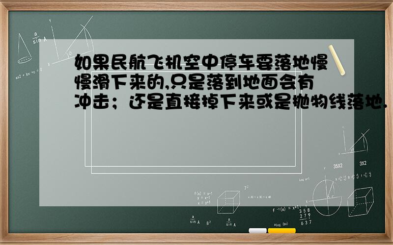 如果民航飞机空中停车要落地慢慢滑下来的,只是落到地面会有冲击；还是直接掉下来或是抛物线落地.