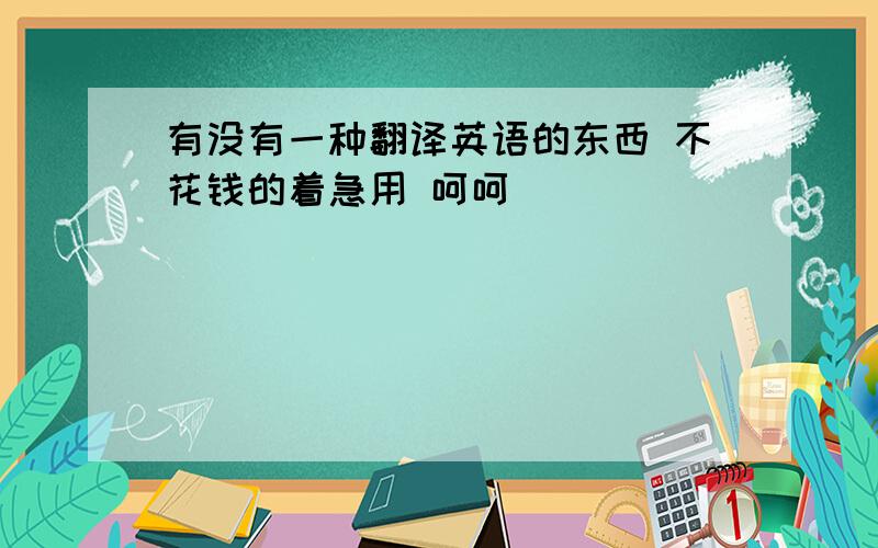 有没有一种翻译英语的东西 不花钱的着急用 呵呵