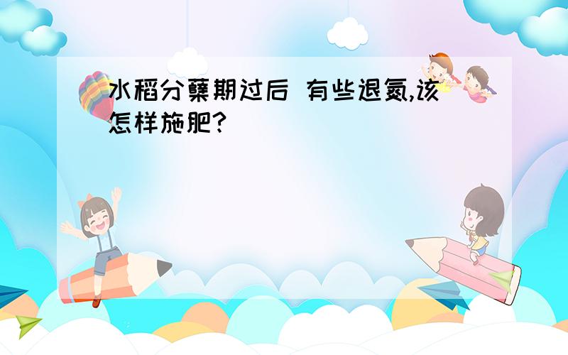 水稻分蘖期过后 有些退氮,该怎样施肥?