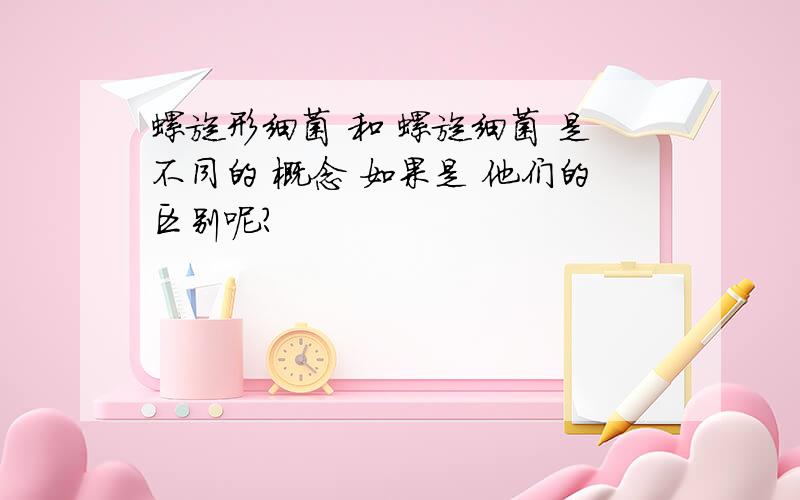 螺旋形细菌 和 螺旋细菌 是不同的 概念 如果是 他们的区别呢?