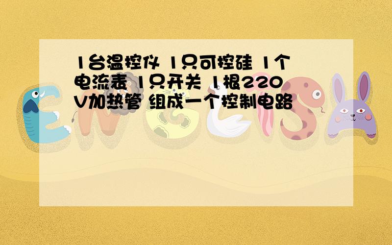 1台温控仪 1只可控硅 1个电流表 1只开关 1根220V加热管 组成一个控制电路