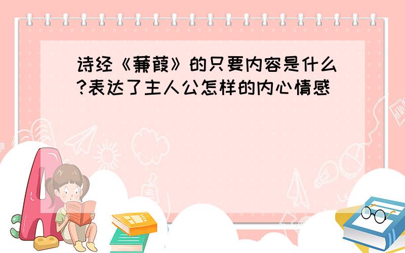 诗经《蒹葭》的只要内容是什么?表达了主人公怎样的内心情感