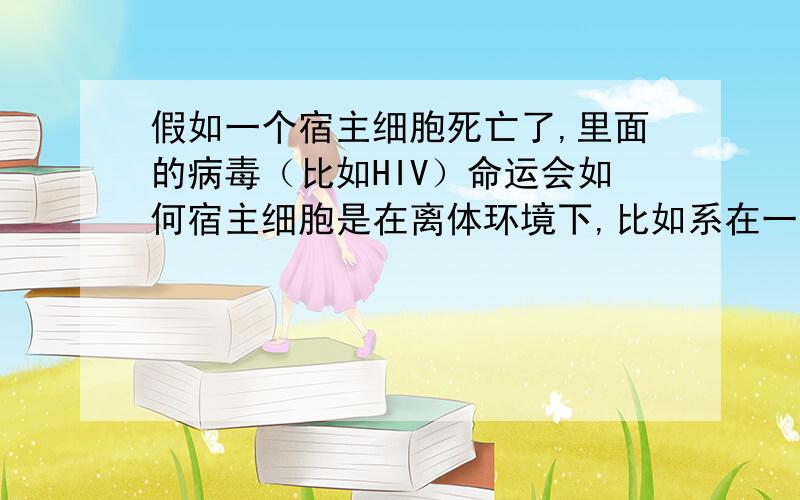 假如一个宿主细胞死亡了,里面的病毒（比如HIV）命运会如何宿主细胞是在离体环境下,比如系在一个塑料袋里.宿主细胞是在离体环境下，比如系在一个塑料袋里,（有一定的时间限制，1—2年