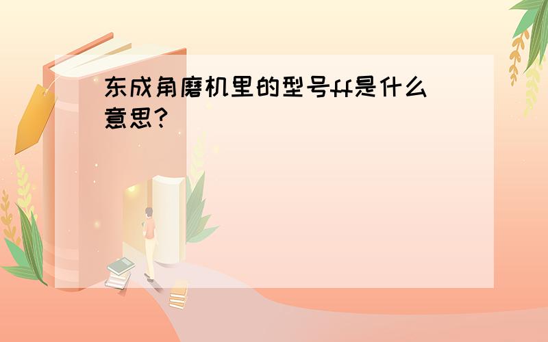 东成角磨机里的型号ff是什么意思?