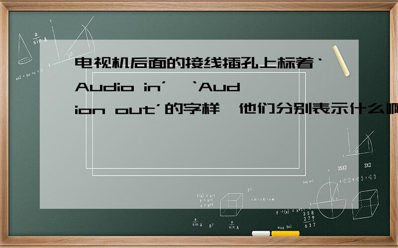 电视机后面的接线插孔上标着‘Audio in’、‘Audion out’的字样,他们分别表示什么啊?