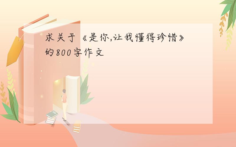 求关于《是你,让我懂得珍惜》的800字作文