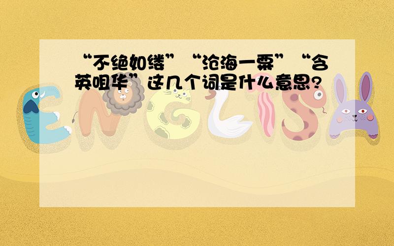 “不绝如缕”“沧海一粟”“含英咀华”这几个词是什么意思?