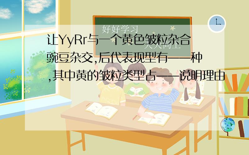 让YyRr与一个黄色皱粒杂合豌豆杂交,后代表现型有——种,其中黄的皱粒类型占——说明理由