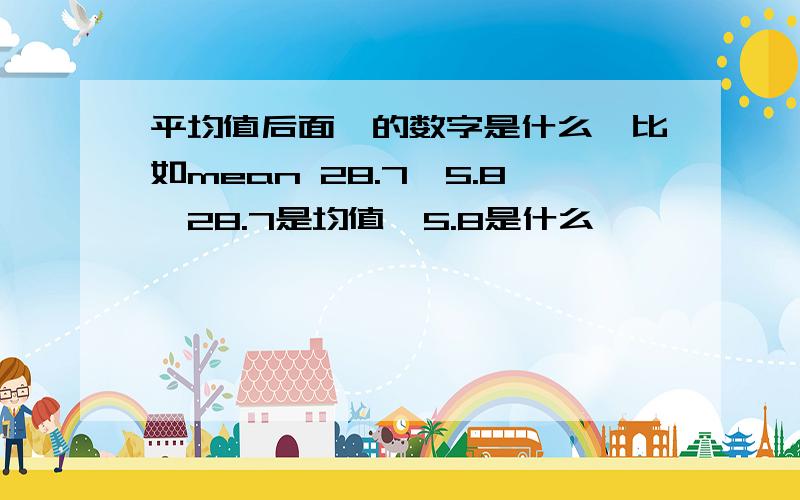 平均值后面±的数字是什么,比如mean 28.7±5.8,28.7是均值,5.8是什么