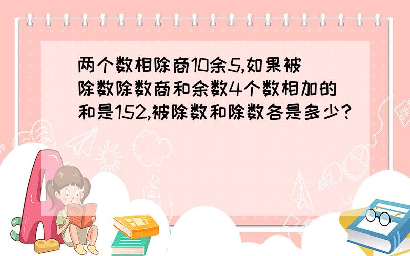 两个数相除商10余5,如果被除数除数商和余数4个数相加的和是152,被除数和除数各是多少?