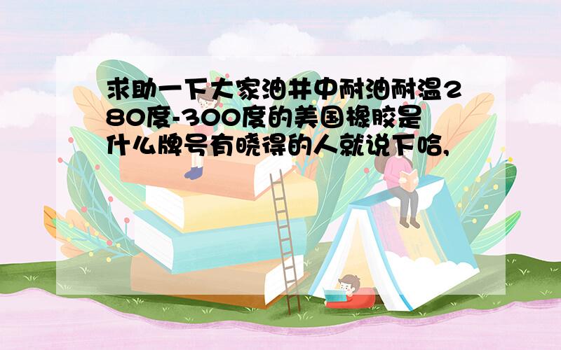 求助一下大家油井中耐油耐温280度-300度的美国橡胶是什么牌号有晓得的人就说下哈,