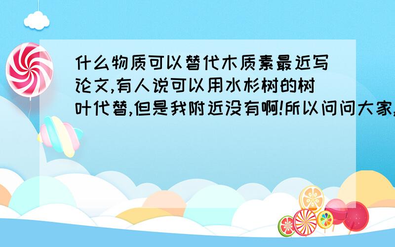 什么物质可以替代木质素最近写论文,有人说可以用水杉树的树叶代替,但是我附近没有啊!所以问问大家,看看别的树叶可不可以啊~但是我只需要少量的木质素,少量的买不到啊~而且不可以直接