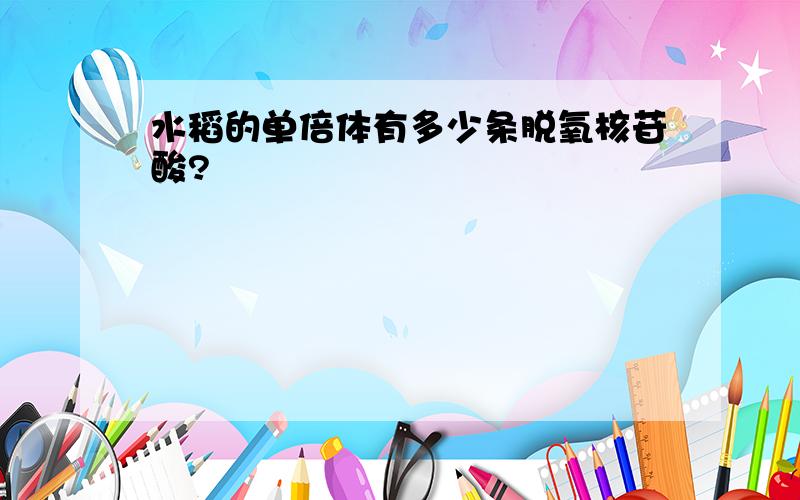 水稻的单倍体有多少条脱氧核苷酸?