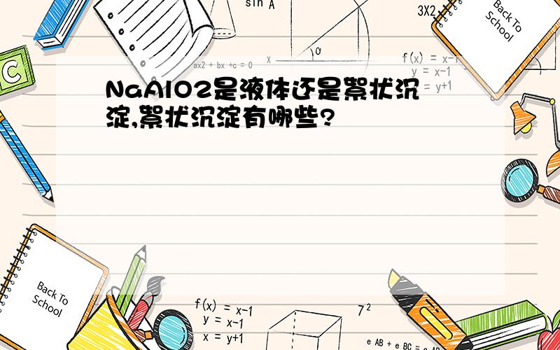 NaAlO2是液体还是絮状沉淀,絮状沉淀有哪些?