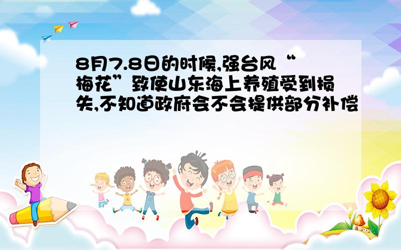 8月7.8日的时候,强台风“梅花”致使山东海上养殖受到损失,不知道政府会不会提供部分补偿