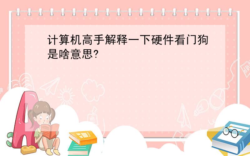 计算机高手解释一下硬件看门狗是啥意思?