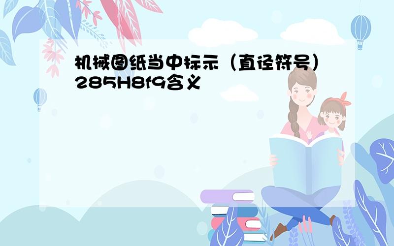 机械图纸当中标示（直径符号）285H8f9含义