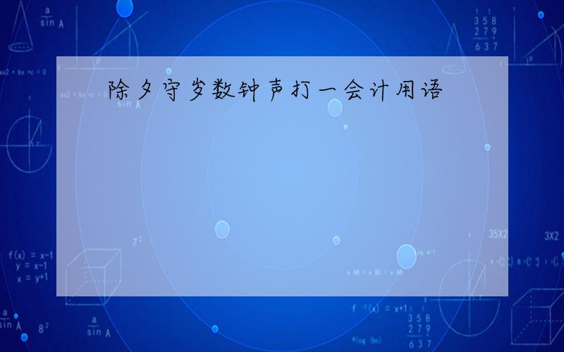 除夕守岁数钟声打一会计用语