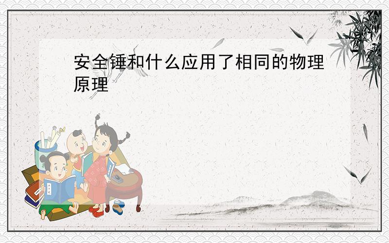 安全锤和什么应用了相同的物理原理