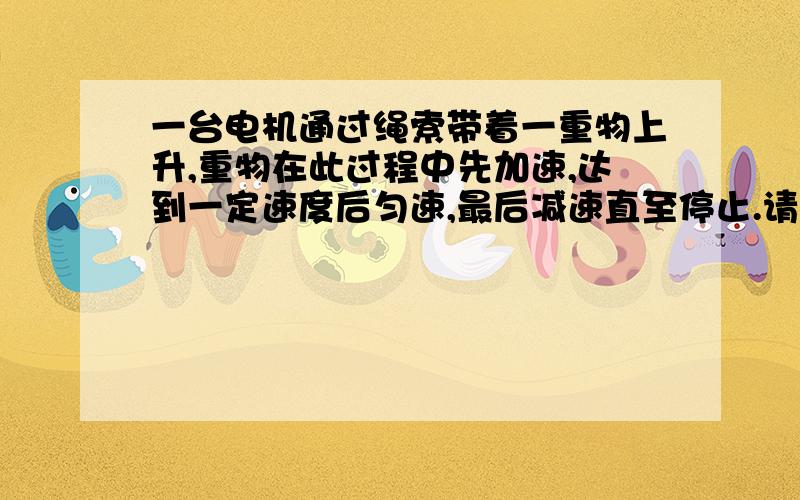 一台电机通过绳索带着一重物上升,重物在此过程中先加速,达到一定速度后匀速,最后减速直至停止.请问这台电机的功率怎么确定呢?是不是求出在匀速阶段时的功率就可以啦?