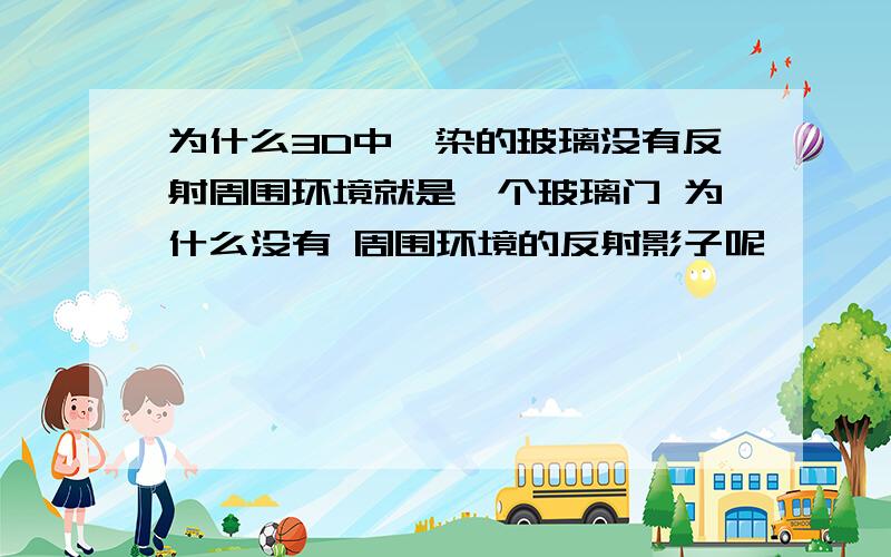 为什么3D中渲染的玻璃没有反射周围环境就是一个玻璃门 为什么没有 周围环境的反射影子呢