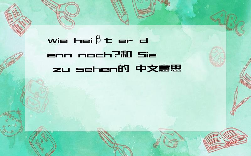 wie heiβt er denn noch?和 Sie zu sehen的 中文意思