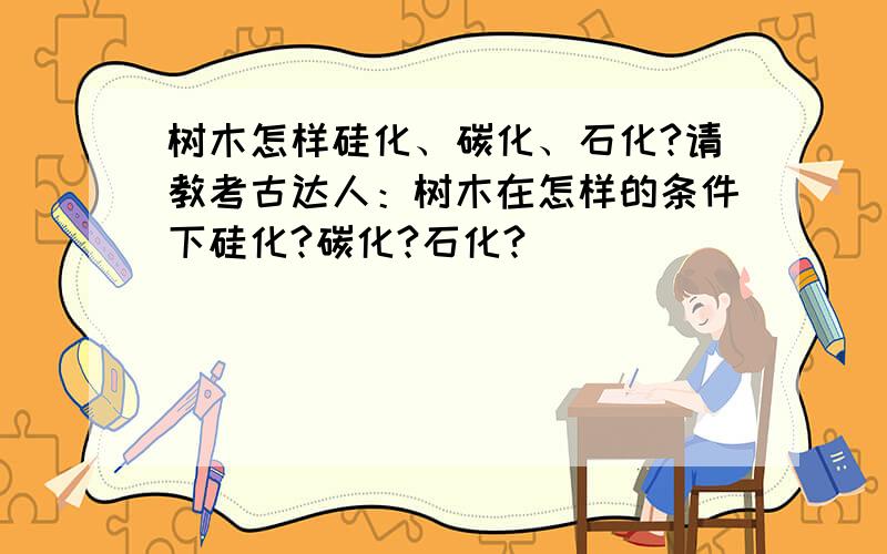 树木怎样硅化、碳化、石化?请教考古达人：树木在怎样的条件下硅化?碳化?石化?