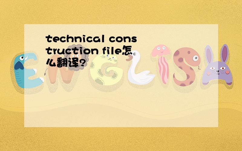 technical construction file怎么翻译?