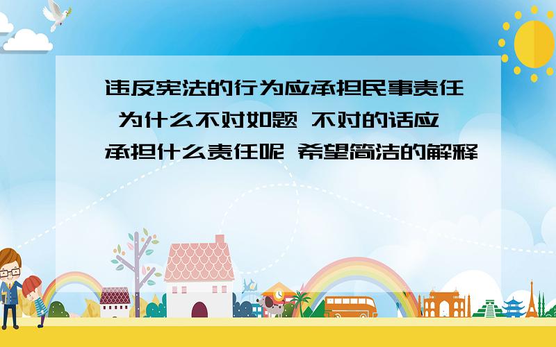 违反宪法的行为应承担民事责任 为什么不对如题 不对的话应承担什么责任呢 希望简洁的解释