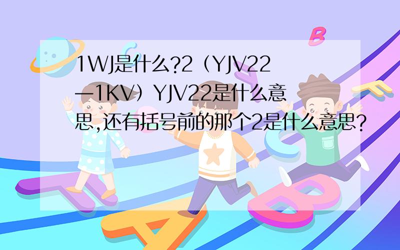 1WJ是什么?2（YJV22—1KV）YJV22是什么意思,还有括号前的那个2是什么意思?