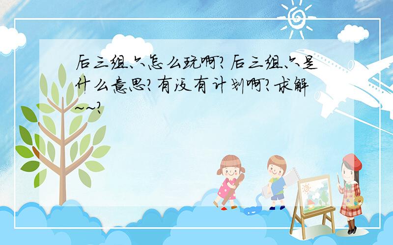 后三组六怎么玩啊?后三组六是什么意思?有没有计划啊?求解~~?