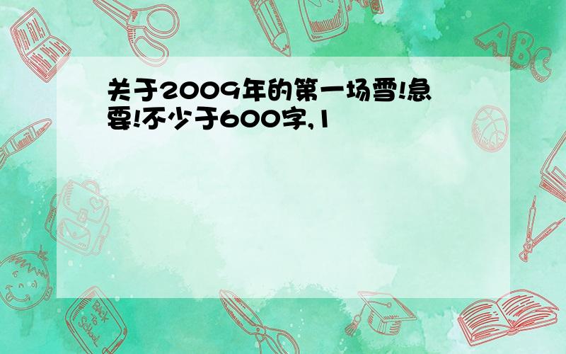 关于2009年的第一场雪!急要!不少于600字,1